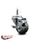 Service Caster 3'' Gray Polyurethane Wheel Swivel 7/16'' Grip Ring Stem Caster with Brake SCC-GR20S314-PPUB-TLB-716138 - alternate 2
